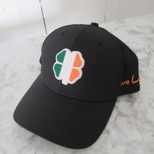 Black Clover Hat Black L XL Fitted Live Lucky Golf Monarch Beach Golf Links